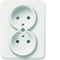 LUMINA Double power socket with earthing complete 16A/250VAC white