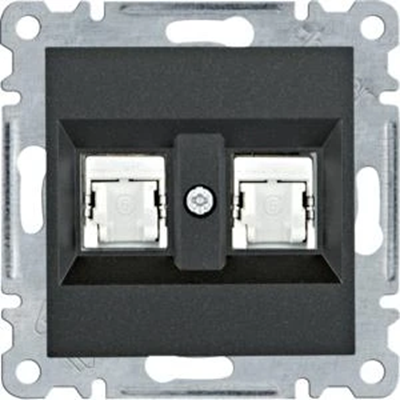 LUMINA Double prise ordinateur RJ45 cat.6 FTP noir