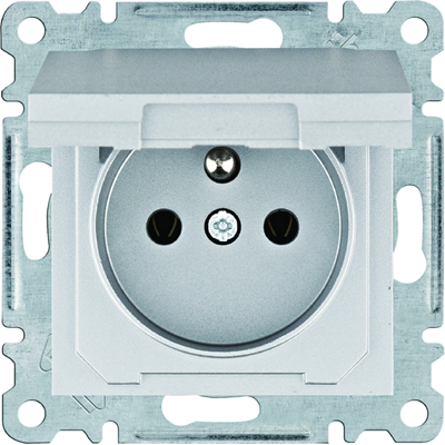LUMINA Earthed power socket with cover 16 A/250 VAC silver