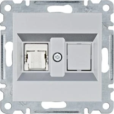 LUMINA Einzelne Computersteckdose RJ45 Kat.6 FTP Silber