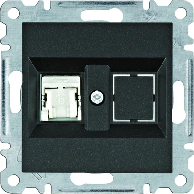 LUMINA Gniazdo komputerowe pojedyczne RJ45 kat.6 FTP czarne