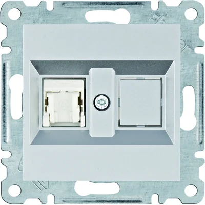 LUMINA Gniazdo komputerowe pojedyncze RJ45 kat.5e UTP srebrne