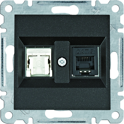 LUMINA Gniazdo RJ11/12 + RJ45 czarne