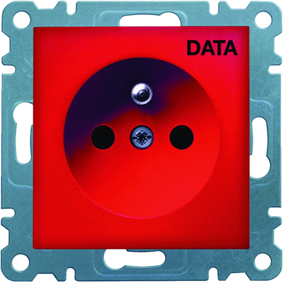 LUMINA Grounded power socket 16A/230V, red DATA print