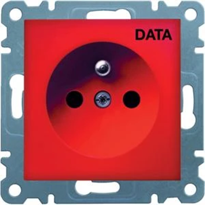 LUMINA Grounded power socket 16A/230V, red DATA print