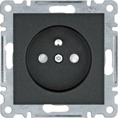 LUMINA Grounded power socket with contact shutters 16 A/250 VAC black