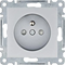 LUMINA Grounded power socket with contact shutters 16 A/250 VAC silver