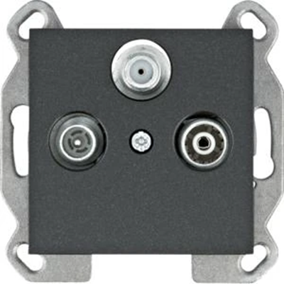 LUMINA Pass-through RTV-SAT socket black