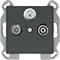 LUMINA Pass-through RTV-SAT socket black