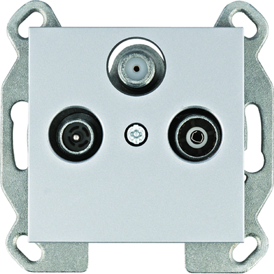 LUMINA Pass-through RTV-SAT socket silver