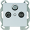 LUMINA Pass-through RTV-SAT socket silver