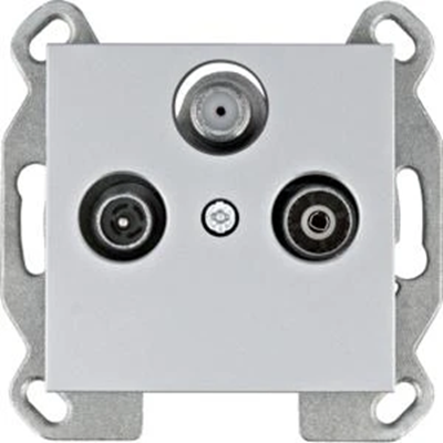 LUMINA Pass-through RTV-SAT socket silver