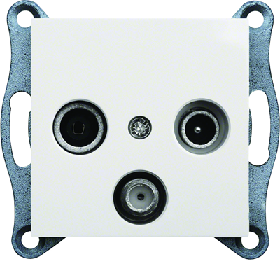LUMINA Pass-through RTV-SAT socket, white