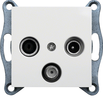 LUMINA Pass-through RTV-SAT socket, white