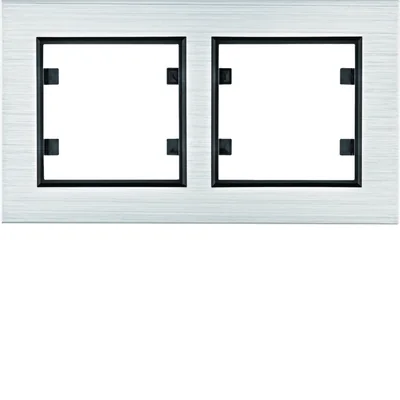 LUMINA PASSION 2-fach horizontaler Aluminium-Silberrahmen