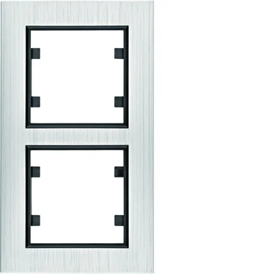 LUMINA PASSION 2-gang vertical silver aluminum frame