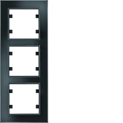 LUMINA PASSION 3-fach Vertikalrahmen aus schwarzem Glas