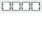 LUMINA PASSION 4-fold horizontal frame, white glass