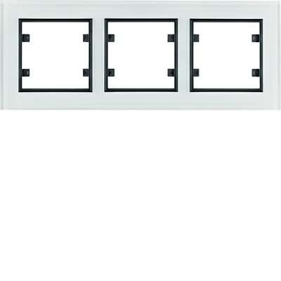 LUMINA PASSION Cornice orizzontale 3 ante, vetro bianco