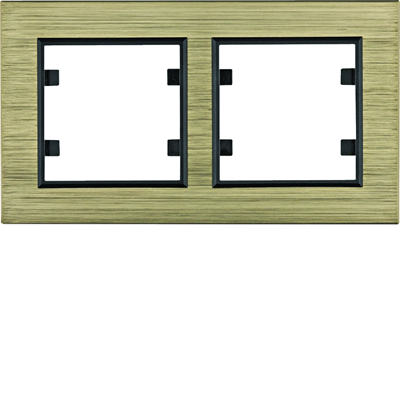 LUMINA PASSION Horizontal frame 2-gang aluminum brass