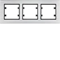 LUMINA PASSION Рамка потрійна горизонтальна, алюміній срібна