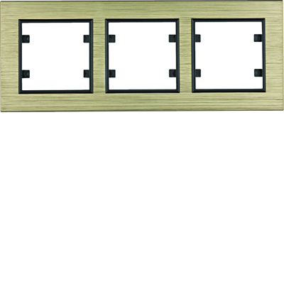 LUMINA PASSION Triple frame, horizontal, aluminum, brass