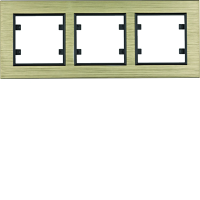 LUMINA PASSION Triple frame, horizontal, aluminum, brass