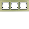 LUMINA PASSION Triple frame, horizontal, aluminum, brass