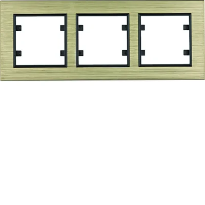 LUMINA PASSION Triple frame, horizontal, aluminum, brass