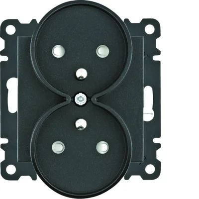 LUMINA Presa di corrente con doppia terra con otturatore 16A/250VAC nera