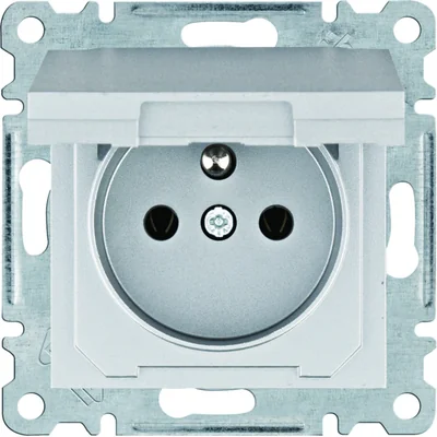 LUMINA Presa di corrente con messa a terra e coperchio 16 A/250 VAC argento