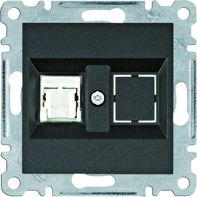 LUMINA Presa singola per computer RJ45, cat.5e UTP, nera
