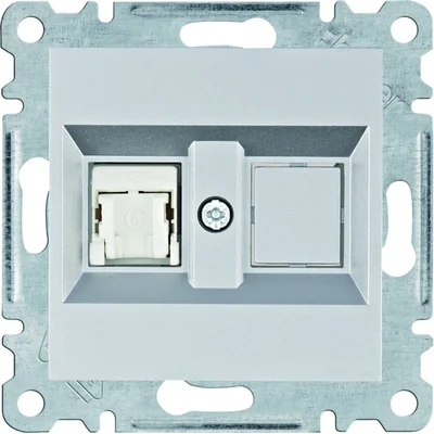 LUMINA Presa singola per computer RJ45, cat.6 UTP, argento
