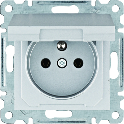 LUMINA Prise de terre avec couvercle 16 A/250 VAC argent