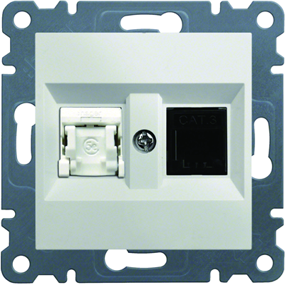 LUMINA RJ11/12 + RJ45 socket white