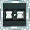 LUMINA Розетка комп'ютерна подвійна RJ45 cat.6 FTP чорна