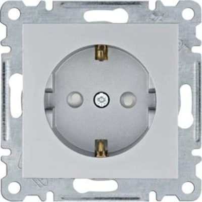 LUMINA SCHUKO socket with a silver contact shutter