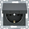 LUMINA SCHUKO socket with black cover