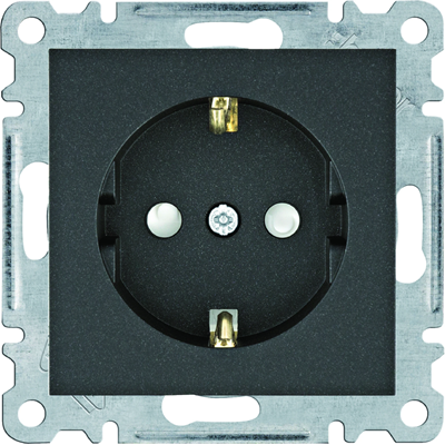 LUMINA SCHUKO socket with contact shutter black