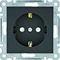 LUMINA SCHUKO socket with contact shutter black