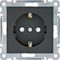 LUMINA SCHUKO socket with contact shutter black