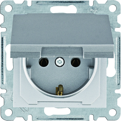 LUMINA SCHUKO socket with silver cover