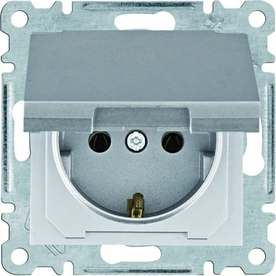 LUMINA SCHUKO socket with silver cover