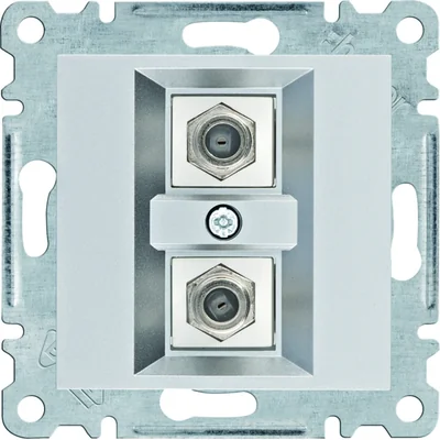 LUMINA Silberner F-Typ-Doppelstecker