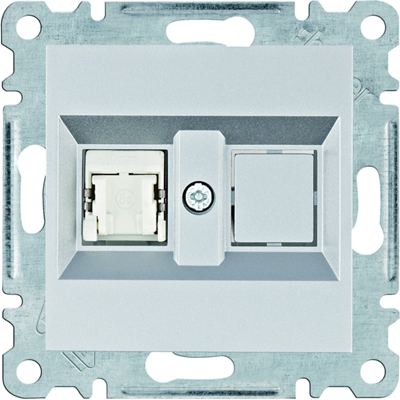 LUMINA Single computer socket RJ45 cat.5e FTP silver