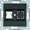 LUMINA Single computer socket RJ45 cat.5e UTP black