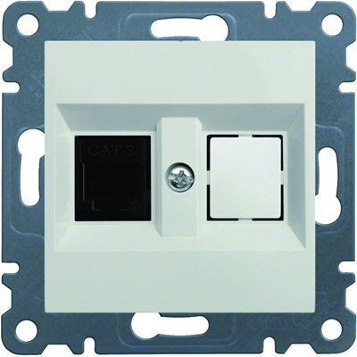 LUMINA Single RJ11 telephone socket white