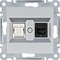 LUMINA Socket RJ11/12 + RJ45 silver