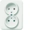 LUMINA Toma de corriente con toma de tierra, doble, completa, 16A/250VAC, blanco