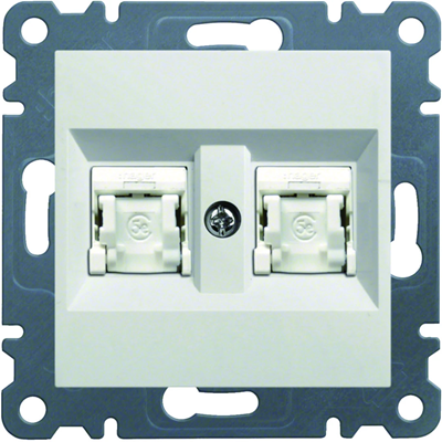 LUMINA Toma de ordenador doble RJ45, cat.5e UTP, blanco